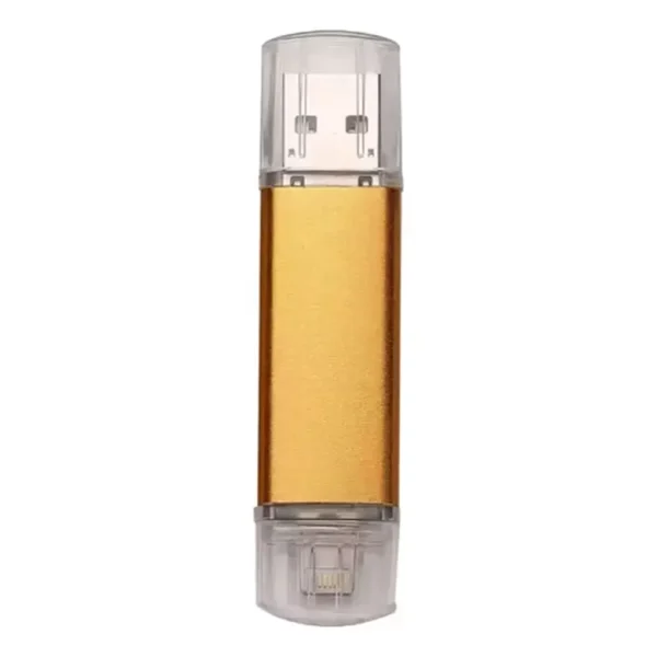 Memoria USB clasica 3 en 1 Dorada