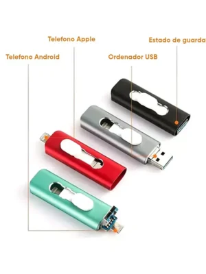 Memoria USB 3 en 1 de 1TB con varios colores