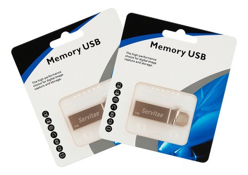Dos memorias USB de 1 terabyte con diseño de llaveros para almacenamiento portátil de archivos y datos
