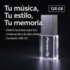 Memoria USB Pioneer DJ de 128GB con diseño en cristal y colores vibrantes, compatible con equipos CDJ-NEXUS