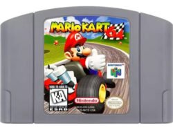 Juego físico Mario Kart 64 Standard Edition para Nintendo 64, carátula frontal con personajes icónicos en pistas de carreras