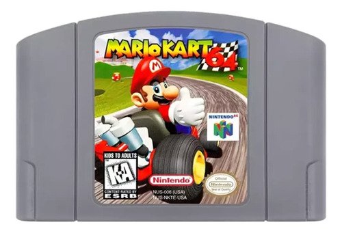 Juego físico Mario Kart 64 Standard Edition para Nintendo 64, carátula frontal con personajes icónicos en pistas de carreras