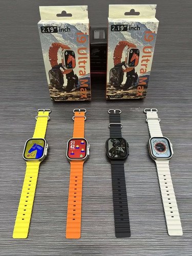 Smartwatch deportivo i9 ultra max con carga inalámbrica, ideal para actividades fitness y monitoreo de salud