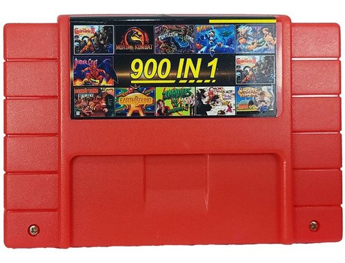 Cartucho multijuegos para Super Nintendo con 900 juegos clásicos incluyendo Mario, Sunset Riders y Zelda