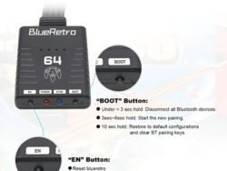 adaptador blueretro para conectar hasta 4 mandos bluetooth a tu consola nintendo 64, compatible con múltiples dispositivos