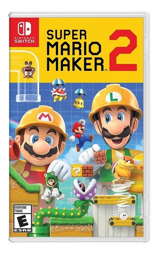Juego Super Mario Maker 2 para Nintendo Switch, caja física con diseño colorido de personajes Mario