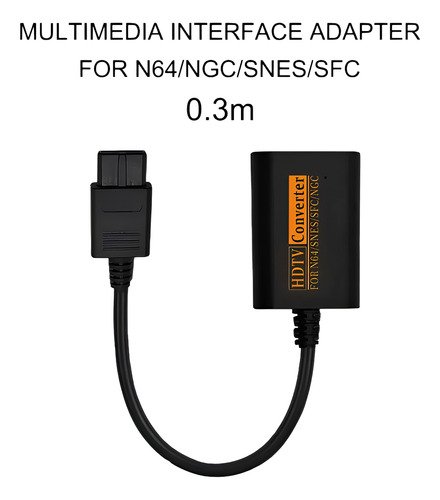 Adaptador convertidor HDMI que permite conectar consolas retro como SNES, Nintendo 64, GameCube y Super Famicom a televisores modernos con salida de 720p
