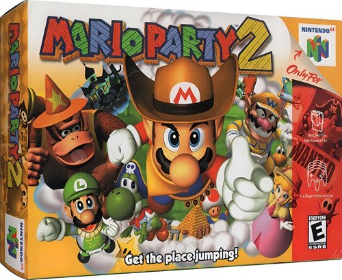 Juego Mario Party 2 para Nintendo 64 en versión física completa con caja original y manual de instrucciones incluido