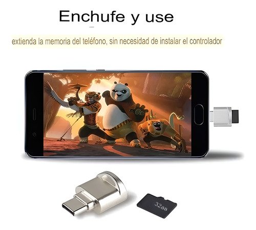 Adaptador Servitae MicroSD a USB-C que permite transferir archivos rápidamente entre tarjetas microSD y dispositivos con puerto USB-C