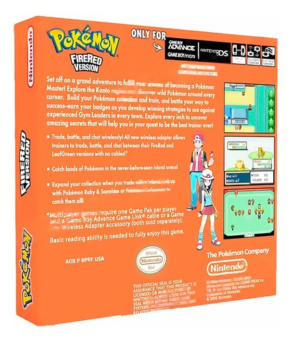 Pokémon Fire Red Gba Juego Físico En Caja Con Protección