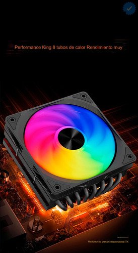 disipador ventilador rgb para procesadores intel y amd, incluye pasta térmica para instalación fácil y mejor refrigeración del cpu