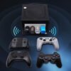 adaptador bluetooth bitfunx conectado a consola nintendo gamecube para controles inalámbricos ps4 ps5 xbox switch