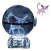 pokebola de cristal 3d con iluminación led integrada, figura de colección pokemon para decorar escritorio o setup gaming