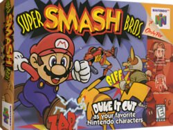 Juego Super Smash Bros para Nintendo 64 en su caja original con manual de instrucciones incluido, producto coleccionable