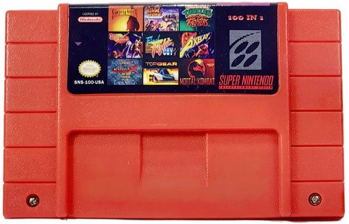Cartucho multijuegos para Super Nintendo con 100 juegos clásicos en una sola unidad, compatible con consolas SNES