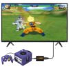 Adaptador convertidor HDMI que permite conectar consolas retro como SNES, Nintendo 64, GameCube y Super Famicom a televisores modernos con salida de 720p