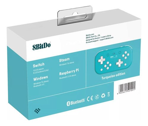 Control inalámbrico 8bitdo Lite 2 en color turquesa para Nintendo Switch, Android y Raspberry Pi con conexión Bluetooth