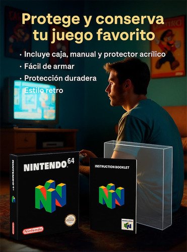 Protector Juegos Retro Caja De Plástico Laminado Mario Kart