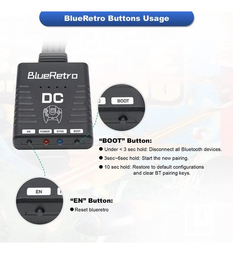Adaptador Inalámbrico Dreamcast 4 Puertos Bluetooth Servitae