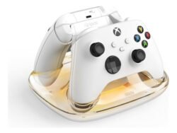 Base de carga doble 8bitdo para controles xbox con sistema magnético, carga simultánea y protección contra sobrecarga