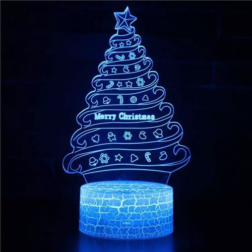 Luz Nocturna Navidad Led 3d Serie Navideña Táctil Nochebuena
