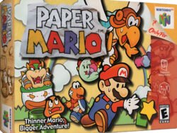 Protector de plástico laminado para conservar cajas de juegos retro como Paper Mario, ideal para coleccionistas