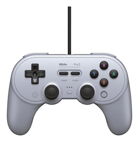 Controlador 8bitdo Pro 2 con cable color gris, compatible con Nintendo Switch, Windows, Steam Deck y Raspberry Pi