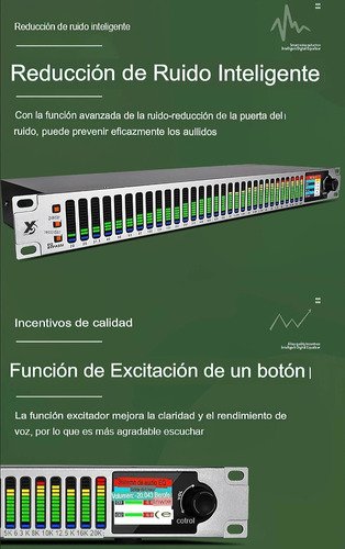 Ecualizador LED digital profesional de 31 bandas con control por computadora para estudio de grabación y audio profesional