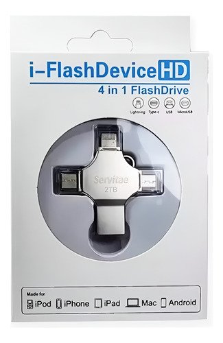 Memoria Otg 4 En 1 iPhone Android iPad Pc Usb-c Lighting 2tb