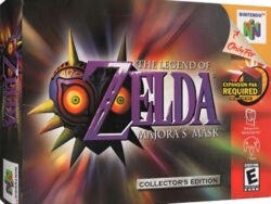 Juego The Legend of Zelda Majora's Mask para Nintendo 64 en su caja original, versión física completa con manual