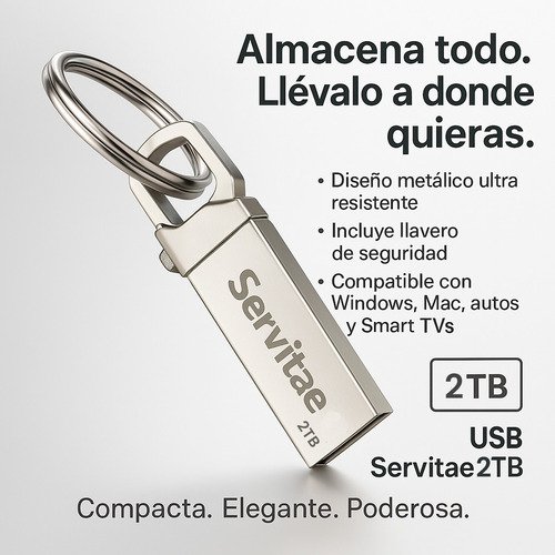 Memoria Usb 2tb Servitae Disco 2 Tera Flash Drive Llavero