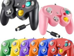 Control Servita para Nintendo GameCube con joystick analógico, botones A/B/X/Y, gatillos Z/R y cable de 1.8 metros para gaming retro