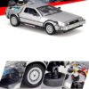 Modelo a escala 1/24 del DeLorean Time Machine de Volver al Futuro 3, réplica metálica coleccionable con detalles fieles a la película