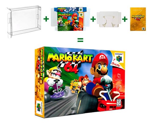 Protector Juegos Retro Caja De Plástico Laminado Mario Kart