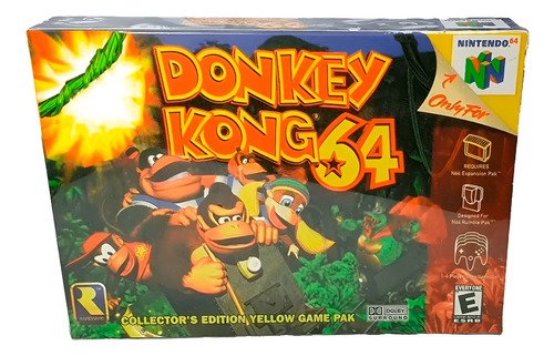 Juego Donkey Kong 64 original para Nintendo 64, incluye caja y manual de instrucciones completo