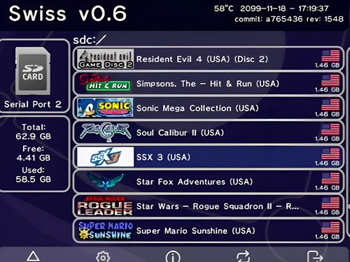 Adaptador SD2SP2 PRO para Nintendo GameCube que permite cargar juegos desde tarjeta SD sin usar discos originales