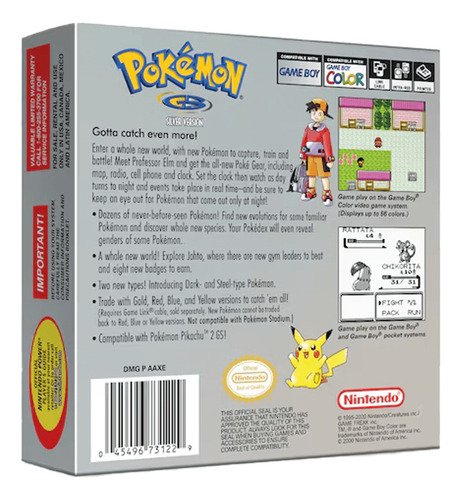 Pokémon Silver Versión Game Boy Nuevo En Caja Con Acrílico