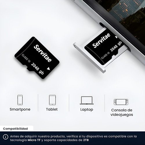 X2 Memoria Micro Tf 2tb Servitae 2 Tera Con Adaptador