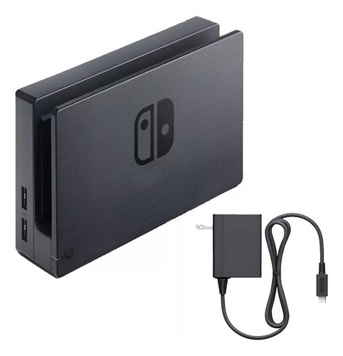 Dock Nintendo Switch conectado a TV HD mostrando juego en 1080p con carga simultánea