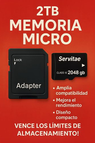 Memoria Micro Tf 2tb Servitae 2 Tera Con Adaptador Servitae