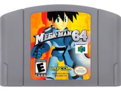 Juego Mega Man 64 para Nintendo 64, aventura de acción con exploración en mundo abierto y combates robóticos