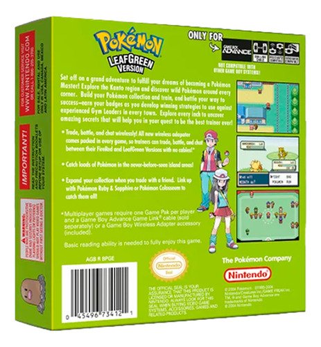 D_825827-MLM87231453273_072025-O.jpg Pokémon Leaf Green Gba Juego Físico En Caja Con Protección