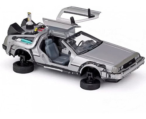 Modelo a escala 1:24 del Delorean de Volver al Futuro, coche deportivo clásico para coleccionistas