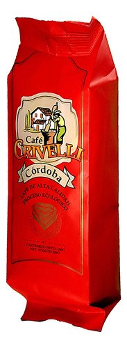 Café molido Crivelli Cordoba ecológico de exportación en empaque de 454 gramos, ideal para preparar café de calidad