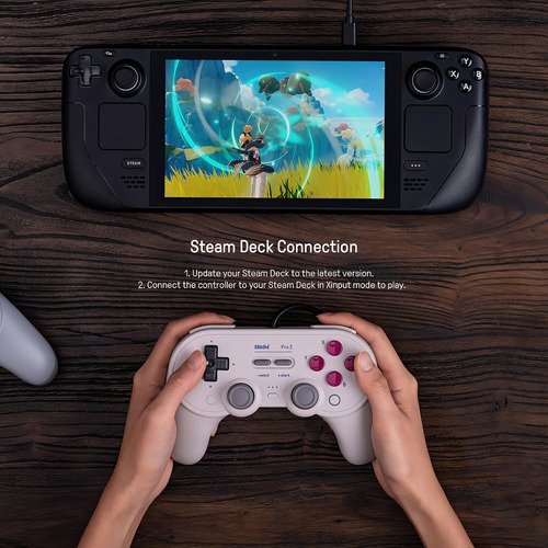 D_849525-MLA80096288834_102024-O.jpg 8bitdo Pro 2 Wired Controller For Switch Windows Steam Deck & Raspberry Pi Gray Edition
