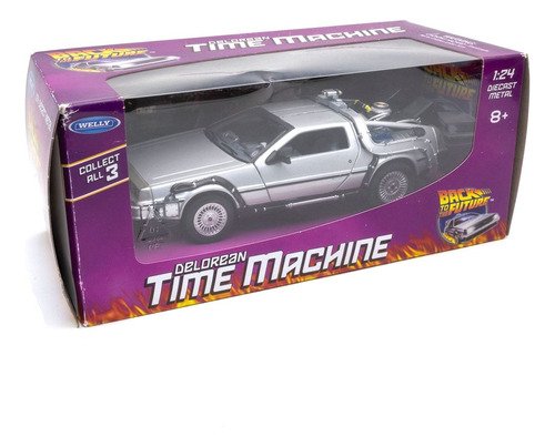 Modelo a escala 1:24 del Delorean de Volver al Futuro, coche deportivo clásico para coleccionistas