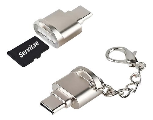 Adaptador Servitae MicroSD a USB-C que permite transferir archivos rápidamente entre tarjetas microSD y dispositivos con puerto USB-C