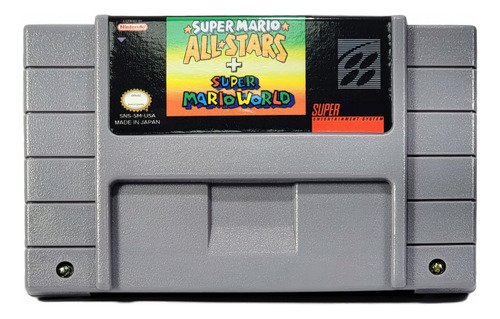 Juego clásico Super Mario All-stars con Super Mario World para consola Nintendo SNES, incluye múltiples aventuras de Mario