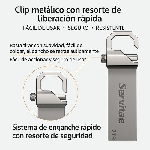 Memoria Usb 2tb Servitae Disco 2 Tera Flash Drive Llavero