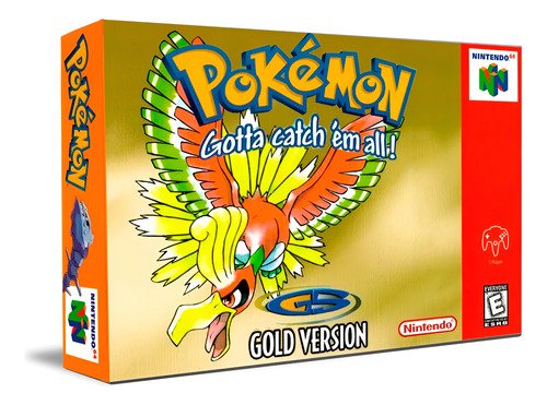 Juego Pokémon Gold Version para consola Nintendo 64, aventura clásica con nuevos Pokémon y regiones para explorar